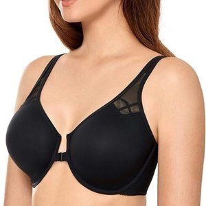 CALVENA Racerback Front Closure Bra for Women Plus Size Seamless Unlined 38E US